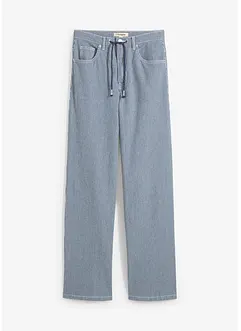 Jeans straight loose a righe, vita alta, bonprix
