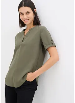 Blusa in misto viscosa fluente con maniche corte, bonprix