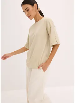 Maglia con viscosa glitterata e stampa lucida, bonprix