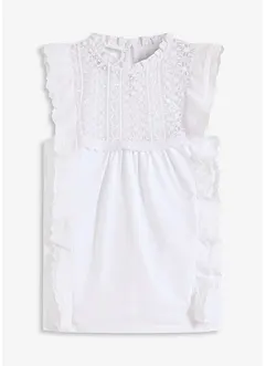 Top in jersey con ricamo traforato, bonprix
