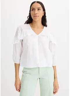 Blusa leggera con volant, bonprix