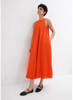 Abito midi svasato in misto viscosa, bonprix