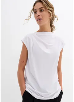 Maglia in morbido tessuto misto viscosa con scollo a cascata, bonprix