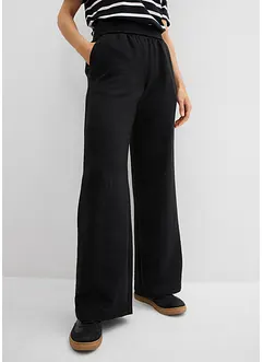 Pantaloni a palazzo con fascia a coste in vita, bonprix