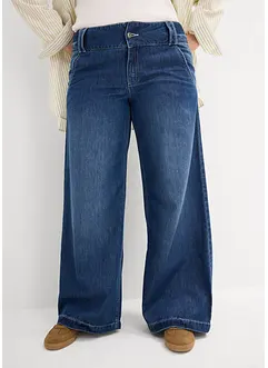Jeans wide leg super soft, vita alta, bonprix