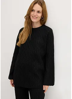 Maglione oversize con lavorazione a trecce, bonprix