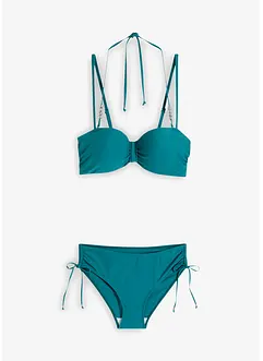 Bikini a balconcino con spalline aggiuntive da legare al collo (set 2 pezzi), bonprix