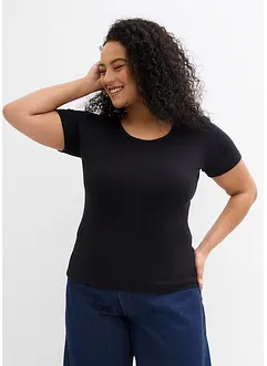 Maglia a costine con puro cotone biologico (pacco da 2), bonprix
