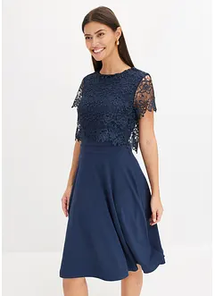 Abito midi con pizzo, bonprix