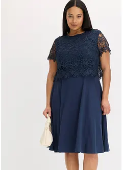 Abito midi con pizzo, bonprix