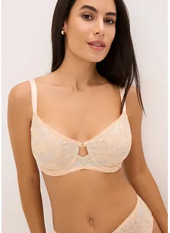 Reggiseno minimizer con ferretto e pizzo oglitterato bicolore, bonprix