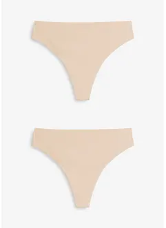 Perizoma a vita alta con effetto lucido (pacco da 2), bonprix