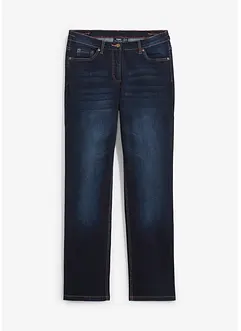 Jeans straight in cotone con cinta comoda, vita media, bonprix