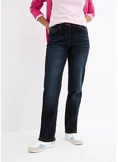 Jeans straight in cotone con cinta comoda, vita media, bonprix