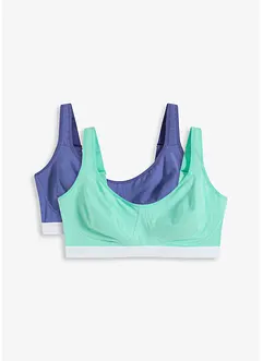 Reggiseno t-shirt senza ferretto con cotone biologico (pacco da 2), bonprix