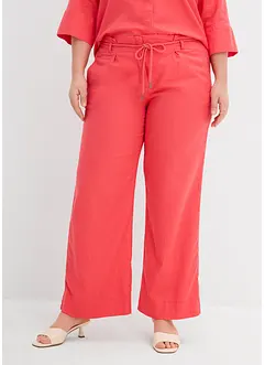 Pantaloni paper bag in misto lino leggero, bonprix