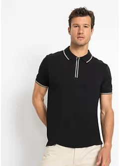 Polo in piquet di puro cotone con cerniera, bonprix
