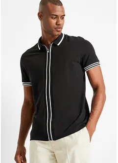 Polo in piquet di puro cotone con cerniera, bonprix