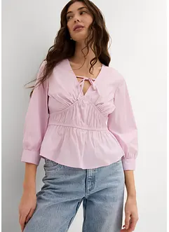 Blusa arricciata con cuciture elasticizzate, bonprix