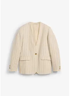 Blazer senza colletto in puro lino, bonprix