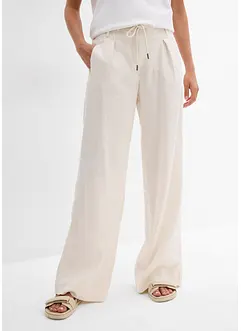 Pantaloni paper bag in misto lino leggero, bonprix