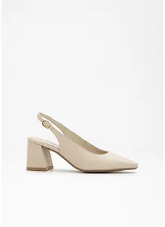 Décolleté slingback in pelle, bonprix