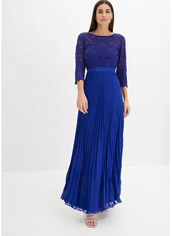 Abito di chiffon con pizzo e gonna plissettata, bonprix