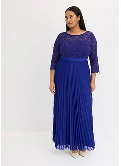 Abito di chiffon con pizzo e gonna plissettata, bonprix
