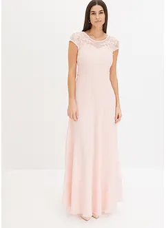 Abito in chiffon con pizzo e fascia da allacciare, bonprix