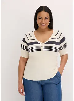 Maglione in filato fine con bottoni decorativi, bonprix
