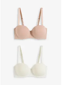 Reggiseno senza spalline con ferretto e cotone biologico (pacco da 2), bonprix