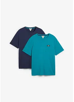 T-shirt con tasca in puro cotone biologico (pacco da 2), bonprix