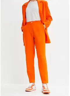 Pantaloni cropped in misto lino e viscosa, vita alta, bonprix
