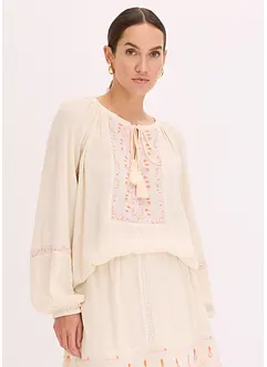 Blusa oversize con ricamo, bonprix