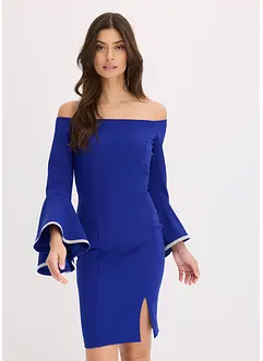 Abito con spalle scoperte in crêpe strutturato, bonprix