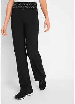 Pantaloni in maglina con cinta risvoltabile, straight, bonprix