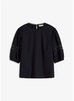Blusa a maniche corte in misto lino, bonprix