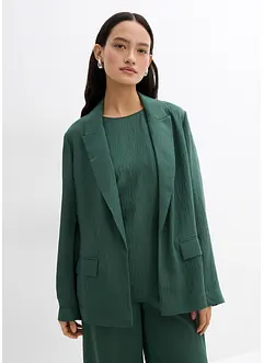 Blazer in misto viscosa crinkle strutturato, bonprix