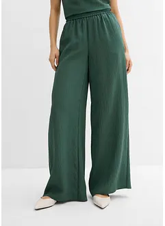 Pantaloni in misto viscosa crinkle strutturato, bonprix