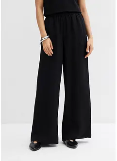 Pantaloni in misto viscosa crinkle strutturato, bonprix