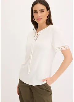 Maglia lunga con bordi in pizzo, bonprix