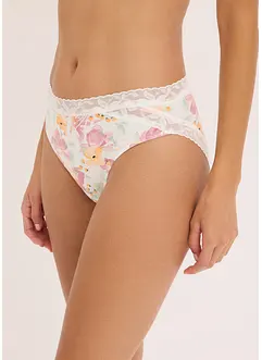 Slip alto con cotone biologico e pizzo (pacco da 5), bonprix