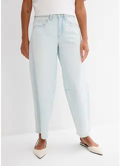 Jeans cropped a palloncino, vita media, bonprix