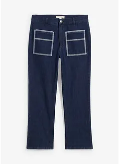 Jeans straight cropped, vita alta, bonprix