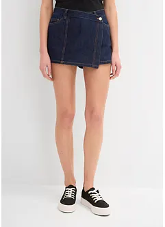 Gonna pantalone in jeans, vita media, bonprix