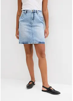 Gonna di jeans low stretch, vita media, bonprix