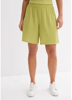 Shorts con elastico in vita in crêpe stropicciato, bonprix