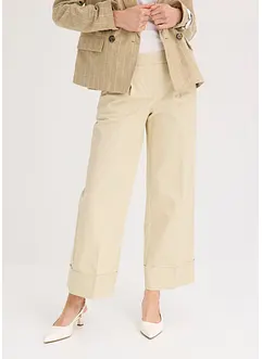 Pantaloni con pinces in cotone elasticizzato, bonprix