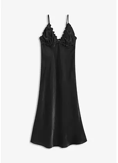 Abito lungo in satin fluente, bonprix