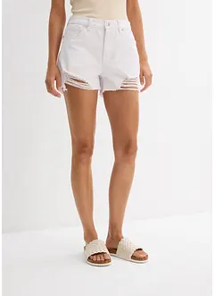 Shorts a vita alta in twill, bonprix
